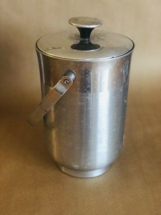 Vintage Mid Century Aluminum Ice Bucket Made In Italy
