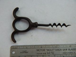 Antique 19th Century All Metal Cast Iron Cork Screw 4 Inch Long (kb 646)