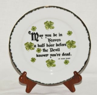 Irish Toast Plate " May You Be In Heaven Before Devil Knows You 