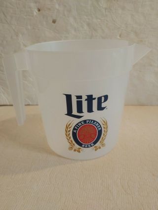 1.  5 Quart / 48oz Miller Lite Plastic Beer Pitcher