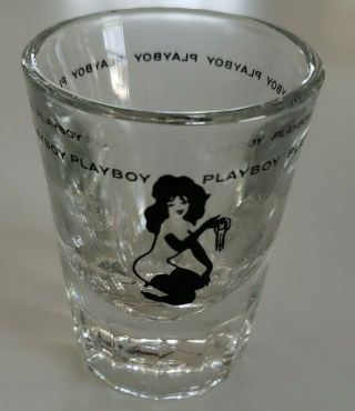 Vintage 1970s Playboy Bunny Playmate Shot Glass Naked Holding Key