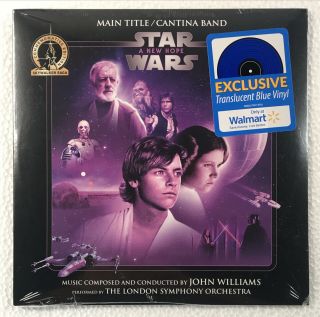 Star Wars - Main Theme / Cantina John Williams - 7 - Inch Blue Vinyl Record Single