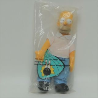 The Simpsons Burger King 1990 Homer Simpson Plush Stuffed Doll New/sealed