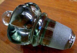 Antique Apothecary Glass Bottle Decanter Stopper Crown Hand Blown