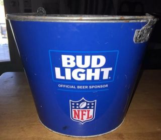 Bud Light Nfl Sponsor Ice Bucket Budweiser Man Cave Bar Pub Beer Vintage