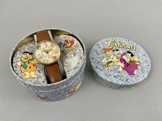 Vintage 1994 Flintstones Watch Waltham Hanna Barbera Tin Battery Installed