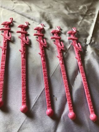 Vintage Five (5) The Flamingo Hotel Las Vegas Nevada Swizzle Sticks