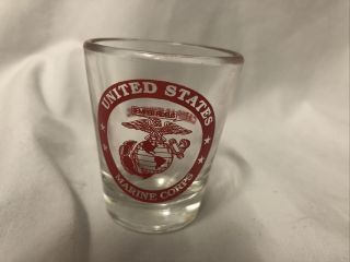 Shot Glass Usmc United States Marine Corps Camp Lejeune,  Nc
