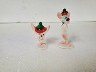 Wb Animaniacs Pinky And The Brain Pvc Figure Christmas Ornaments 1997 Elmer 