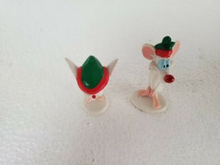 WB Animaniacs Pinky and the Brain PVC Figure Christmas Ornaments 1997 Elmer ' s 2