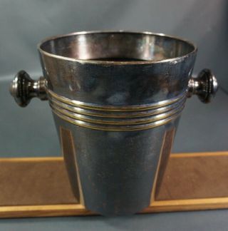 Antique Argentor Werke Wien Ice Bucket Bowl Art Deco Silver - Plate Cooler Chiller