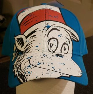 Universal Studios Dr Seuss Cat In The Hat Baseball Cap Blue Adult Hat