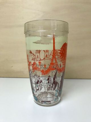 Vintage Cocktail Shaker Paris Scene With Recipes 16 Ounce Glass No Lid