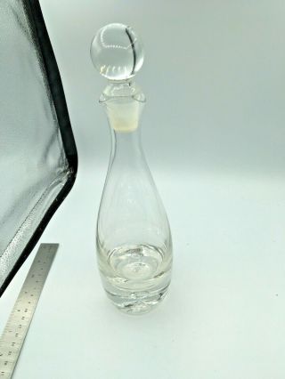 Clear Glass Double Spout Decanter,  Carafe,  With Crystal Ball Stopper 10 "