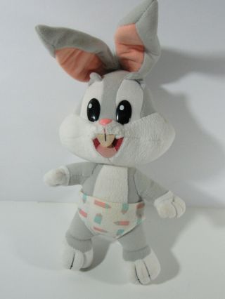 1995 Tyco Looney Tunes Lovables Baby Bugs Bunny - 9 " Plush Toy W/diaper