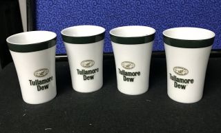 Set Of 4 Tullamore Dew Irish Whiskey Ceramic Shot Glasses