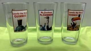 Guinness Beer Pint Glass Set of 3 Luminarc Bar 16oz lovely day for a my goodness 2