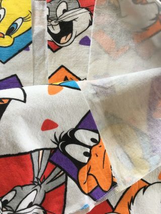 Vtg 1990 ' s Looney Tunes Twin Size 60”x90” Blanket Fleece Flannel Old Stock 3