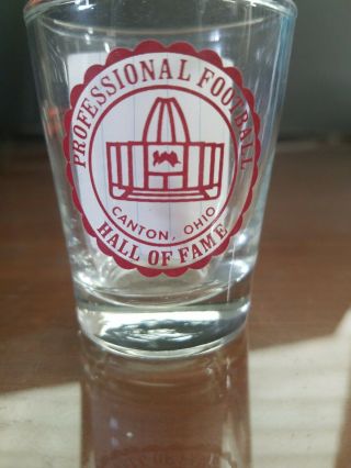 Vintage Professional Pro Football Hall Of Fame Canton Ohio Shot Glass 2.  5 " Tall