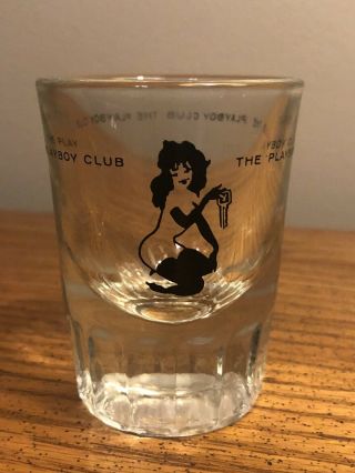 Vintage Playboy Club Playmate Shot Glass 2oz Hugh Hefner Fluted Bottom Heavy