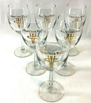 6 Wilson Creek Winery Wine Glass Tasting Goblets Temecula Ca