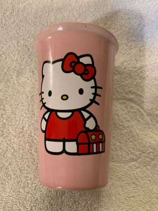 Hello Kitty Pink Ceramic Glass Vase Cup Vandor Collectible