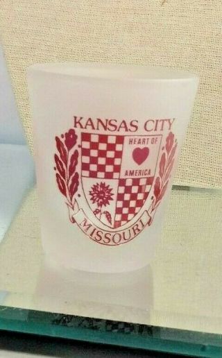 Kansas City Missouri Souvenir Frosted Shot Glass Bar Decor