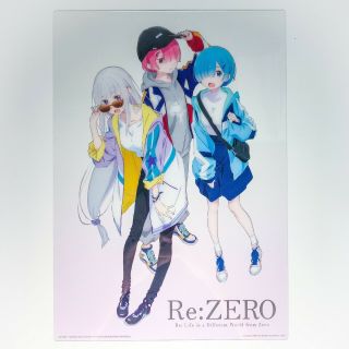 Rem Ram Emi Acrylic Clear Poster Size A4 - Rezero Another World To Be Continued