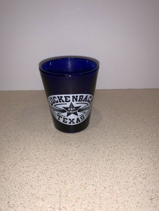Vintage Lukenbach Texas Tx Cobalt Blue Shot Glass Made By Libbey Glass Co
