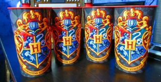 Harry Potter Crest Badge Plastic Cup Cups 20oz Set Of 4 Party Favor Beverage