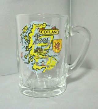 Souvenir Shotglass From Scotland Featuring A Map With Handle