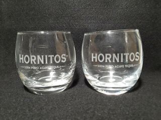 Set Of 2 Hornitos Tequila Glass 100 Pure Agave Tequila Rocks 3.  5 " Glasses