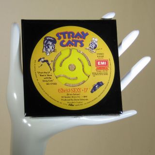 Stray Cats - Music Drink Coaster Made With 45 Rpm Record