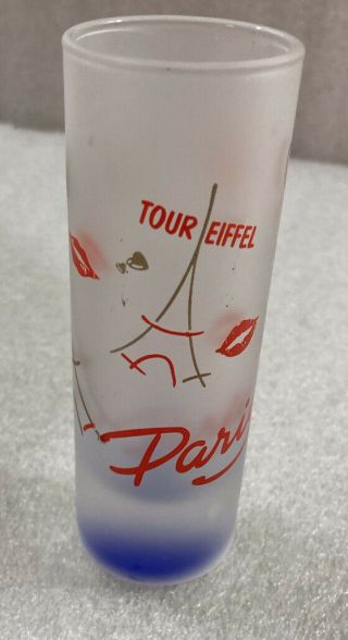 Paris Tour Eiffel Tower Frosted Double Shot Glass