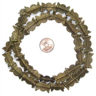 Brass Baule Beads,  Sun Moon Design 20x14mm Ivory Coast African Large Hole