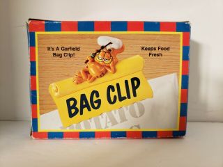 Vintage Nib Garfield The Cat Chip Bag Clip 1978 Chef Jim Davis Giftco Inc