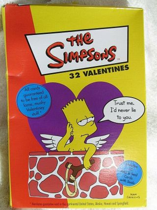 Simpsons Valentines Cards 2001 Vintage 32 Cards And Heart Sticker Seals Nisb