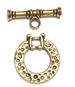 8sets Fine Fancy Antique Gold Round Toggle Clasps - Jewelry Supplies