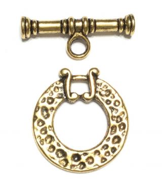 8Sets Fine Fancy Antique Gold round Toggle clasps - Jewelry Supplies 2