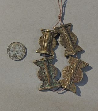 4 antique old lost wax cast brass beads ashanti ghana 65 2