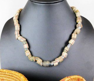 19th C.  Native American Hudson Bay African Fur Trade Beads 24 " Strand 71 Beads