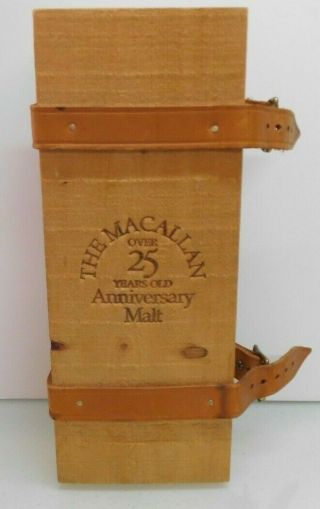 The Macallan Over 25 Years Old Anniversary Malt Whiskey Belted Wooden Box/crate