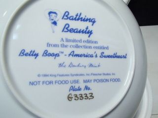 THE DANBURY COLLECTOR PLATE BETTY BOOP BATHING BEAUTY 2