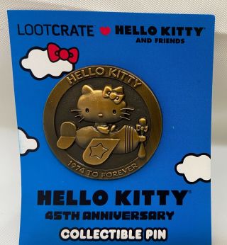 181195 Loot Crate Hello Kitty Sanrio 45th Anniversary Hk In A Airplane Pin