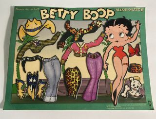 Vtg Betty Boop Magnet Dress Up Dolls,  In Plastic 1995