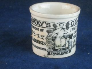 46824 Old Vintage Antique Printed Jar Pot Lid Chemist Ointment Pot Hollway Lg