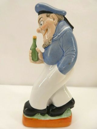 56/4 Schafer Vater German Porcelain Figural Bottle Sailor 5 1/2 "