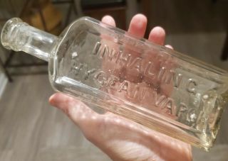 Open Pontil Inhaling Hygean Vapors Medicine Bottle Scarce Flint Glass Cure Rare