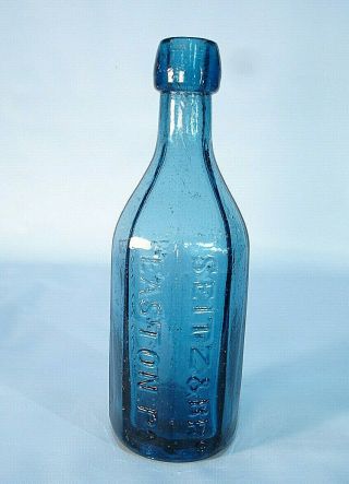 Cobalt Blue Seitz & Bro Easton Pa Premium Mineral Water Bottle
