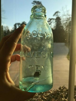 F.  Solyer Blob Soda Bottle Galveston Texas Tx Schultz York Patent Closure
